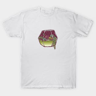 Colorful Succulent Terrarium || Cute Plant Illustration T-Shirt